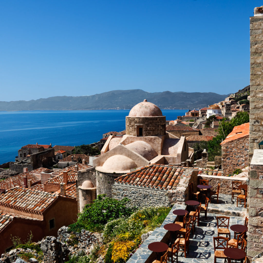 The Byzantine castle-town of Monemvasia in Greece