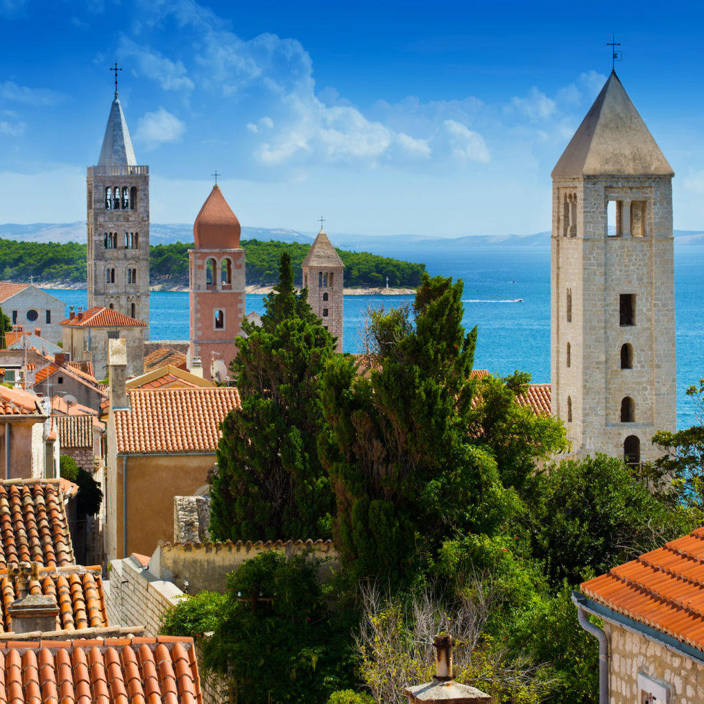 Beautiful cityscape of Croatia, the city of Rab