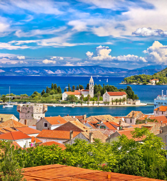Scenic island of Vis waterfront, Dalmatia, Croatia